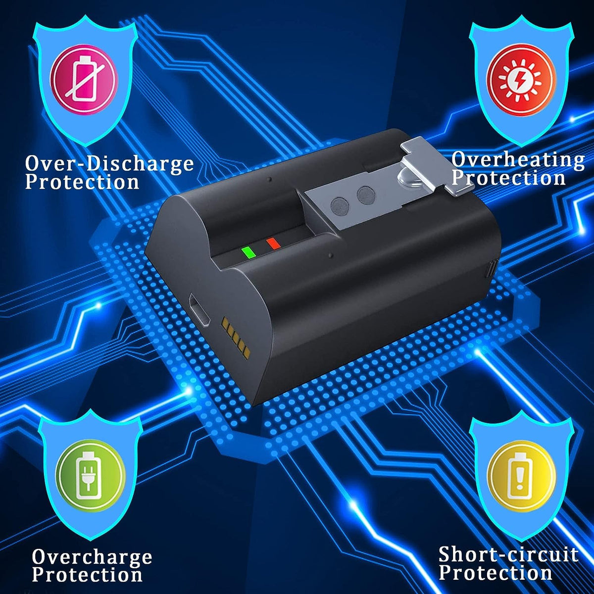 Ring Doorbell Camera Battery – 6040mAh Rechargeable Replacement Battery for Ring Video Doorbell 2, 3, 3 Plus and 4