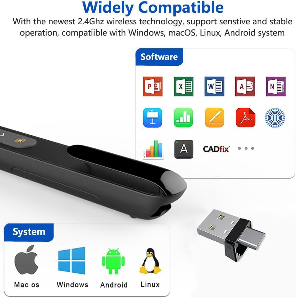Wireless Presenter Remote 2.4GHz Presentation Clicker PowerPoint Remote