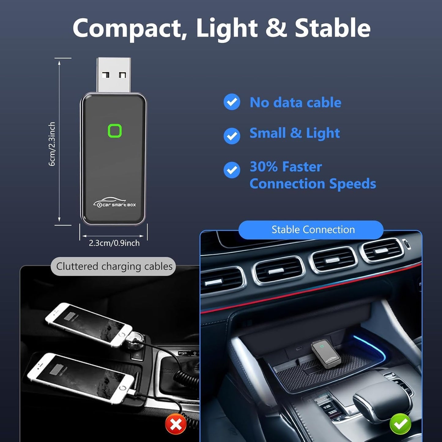 2 in 1 Wireless CarPlay Android Auto Adapter