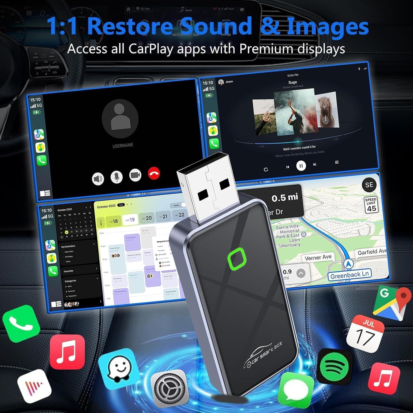 2 in 1 Wireless CarPlay Android Auto Adapter