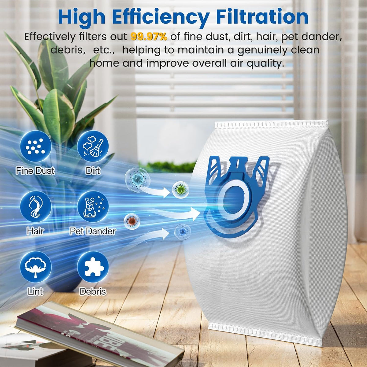 Miele GN Vacuum Cleaner Bags 20-Pack 3D AirClean with Filters
