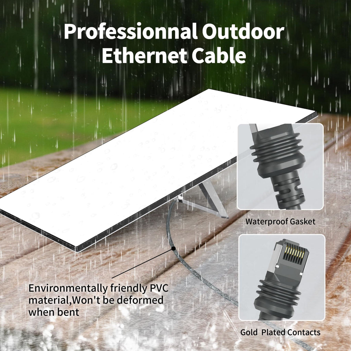 Starlink Cable for Gen 3 V4 V5 – 30M 100FT Cat 6 Waterproof Shielded Extension Cable