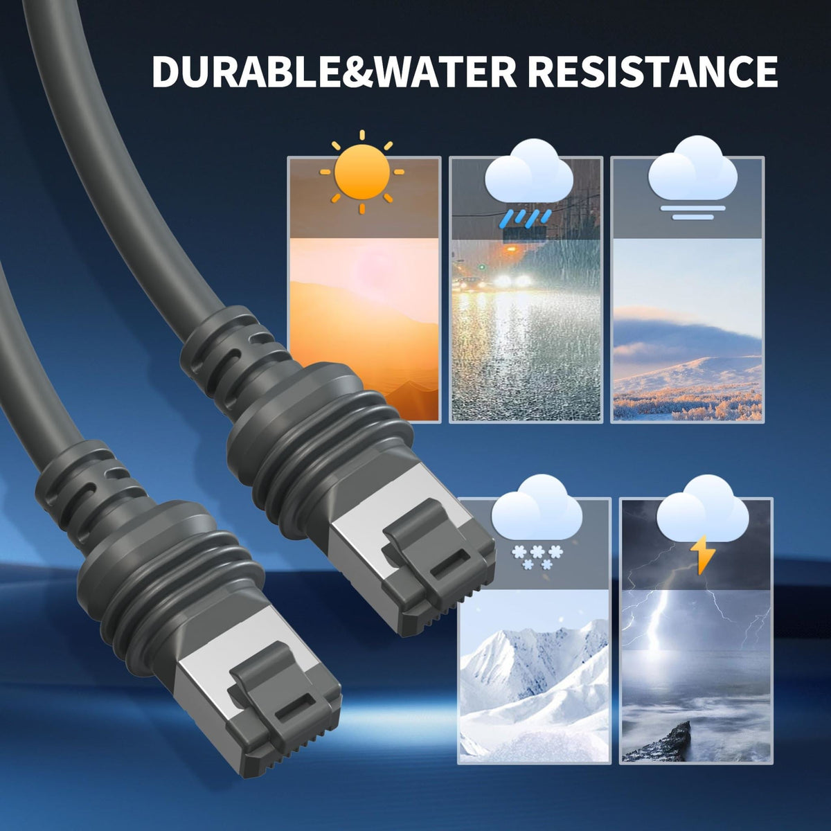 Starlink Cable for Gen 3 V4 V5 – 30M 100FT Cat 6 Waterproof Shielded Extension Cable