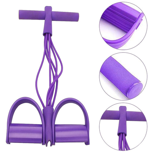 6 Tube Resistance Band Ankle Puller Foot Pedal Fitness Exercise Rope-blue