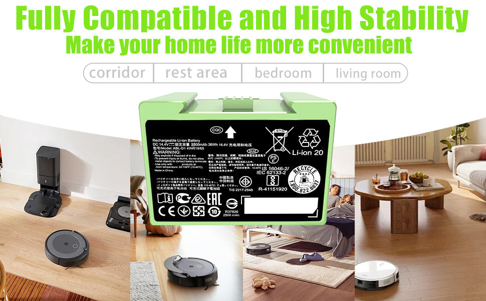 Battery for iRobot Roomba i3 i4 i7 i7+ i8 i8+ e5 e6 7150 7550 5150 e5150 e5152 e5154 e5158 e6198 i7158 i7550 i7558 i8550 ABL-D1 4624864 ABL-D2