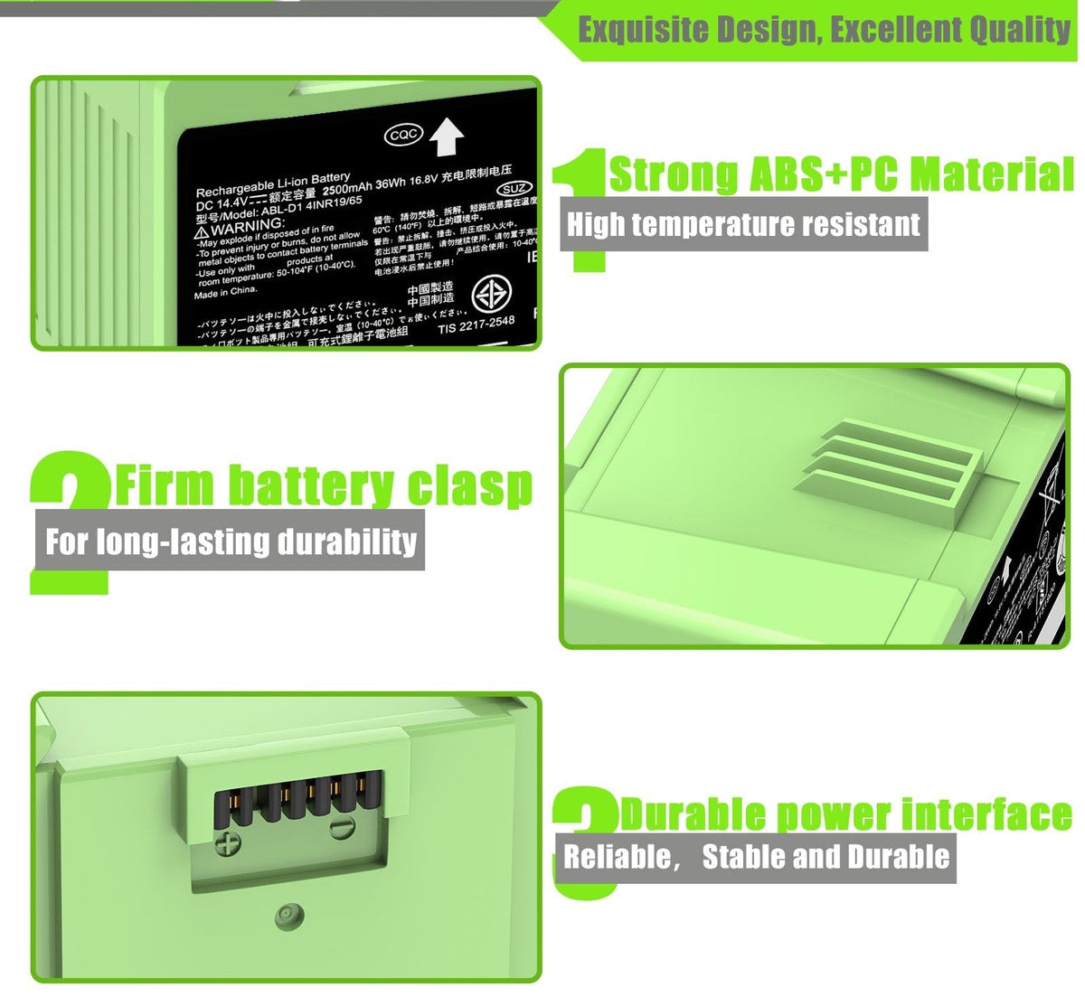 Battery for iRobot Roomba i3 i4 i7 i7+ i8 i8+ e5 e6 7150 7550 5150 e5150 e5152 e5154 e5158 e6198 i7158 i7550 i7558 i8550 ABL-D1 4624864 ABL-D2