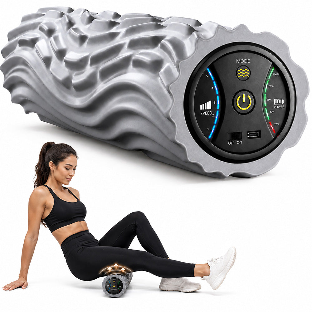 Vibrating Foam Roller Rechargeable 5-Speed Massage Yoga Roller