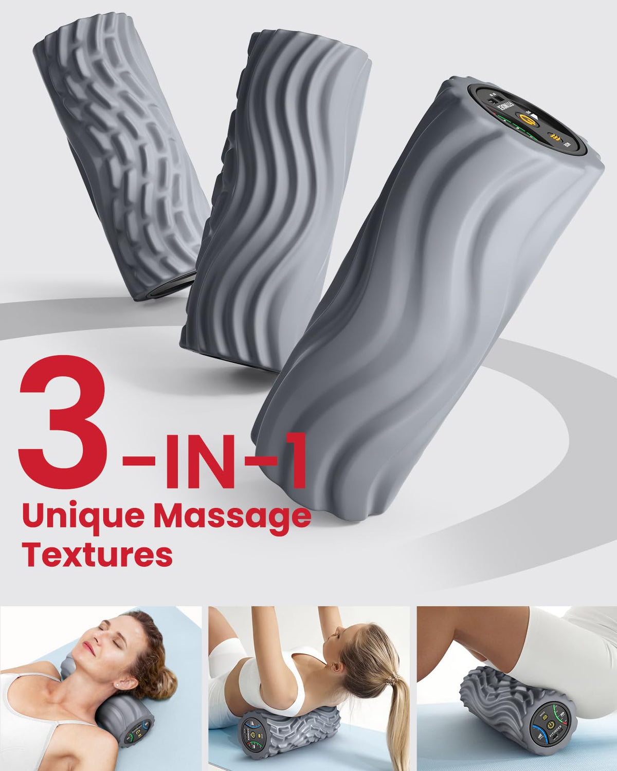 Vibrating Foam Roller Rechargeable 5-Speed Massage Yoga Roller
