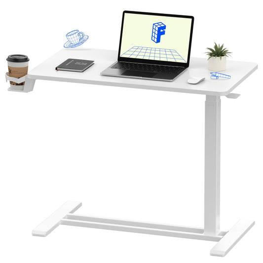 Overbed Bedside Table with Pneumatic Height Adjustment