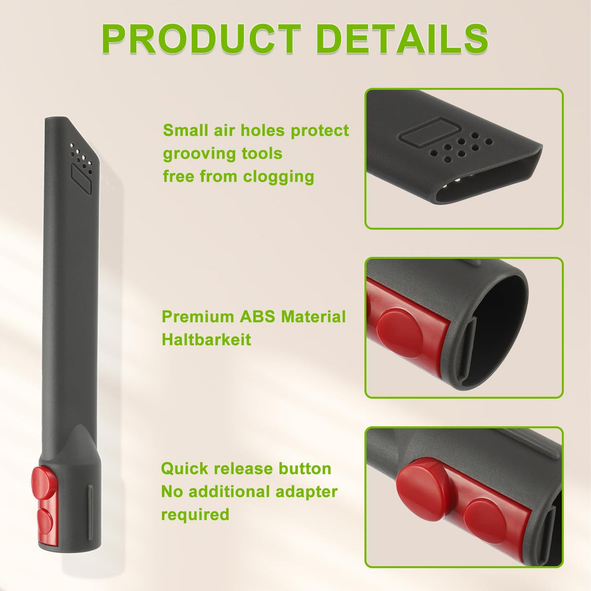 Crevice Tool for Dyson V7 V8 V9 V10 V11 V12 V15 Outsize & Gen5 detect