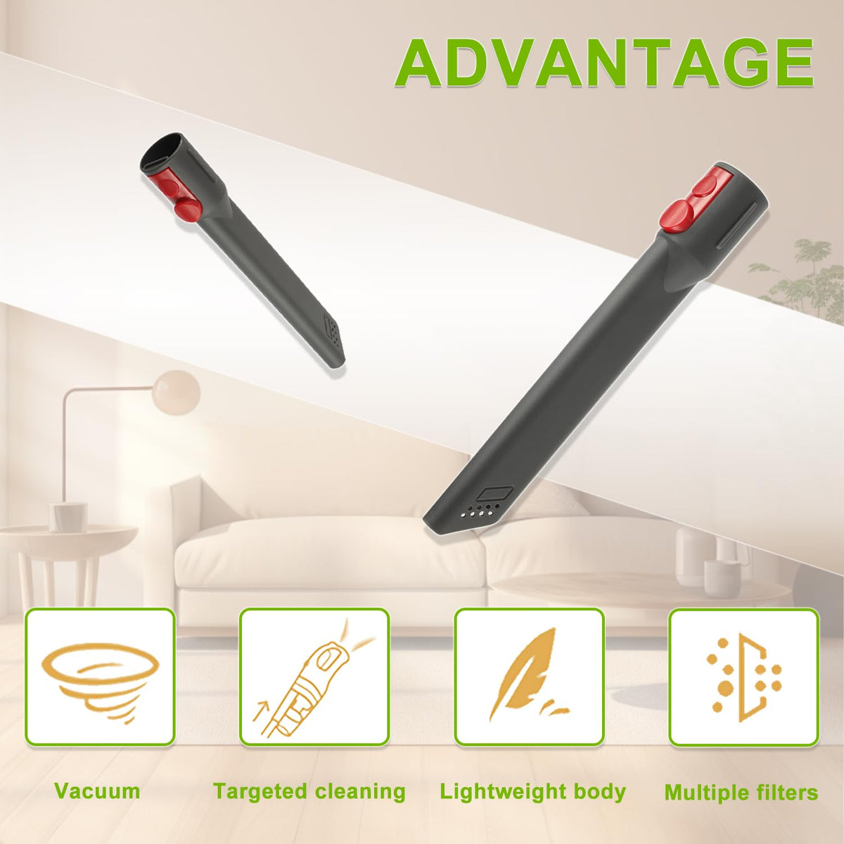 Crevice Tool for Dyson V7 V8 V9 V10 V11 V12 V15 Outsize & Gen5 detect