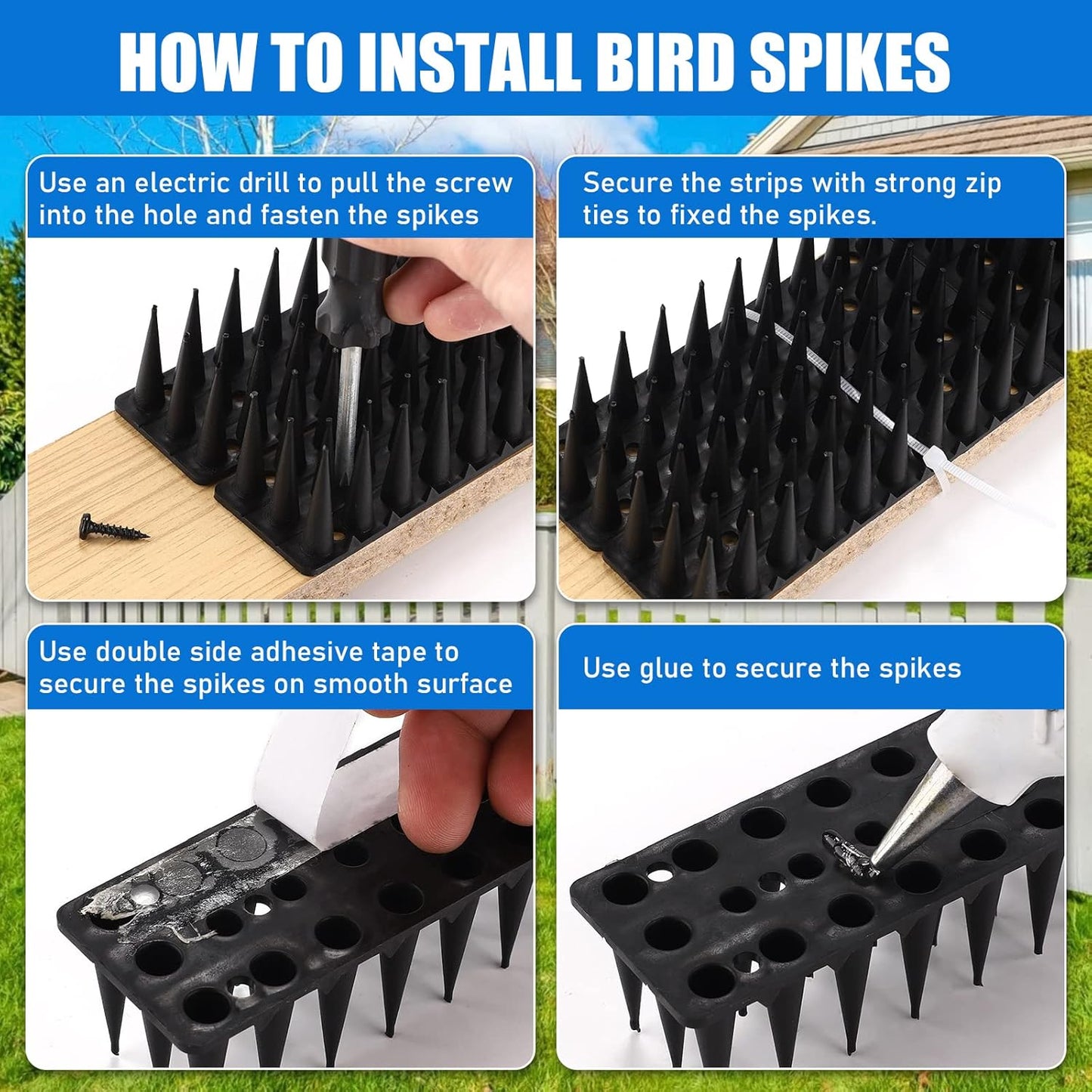 10m Bird Spikes Pest Control Fence 24 PCS