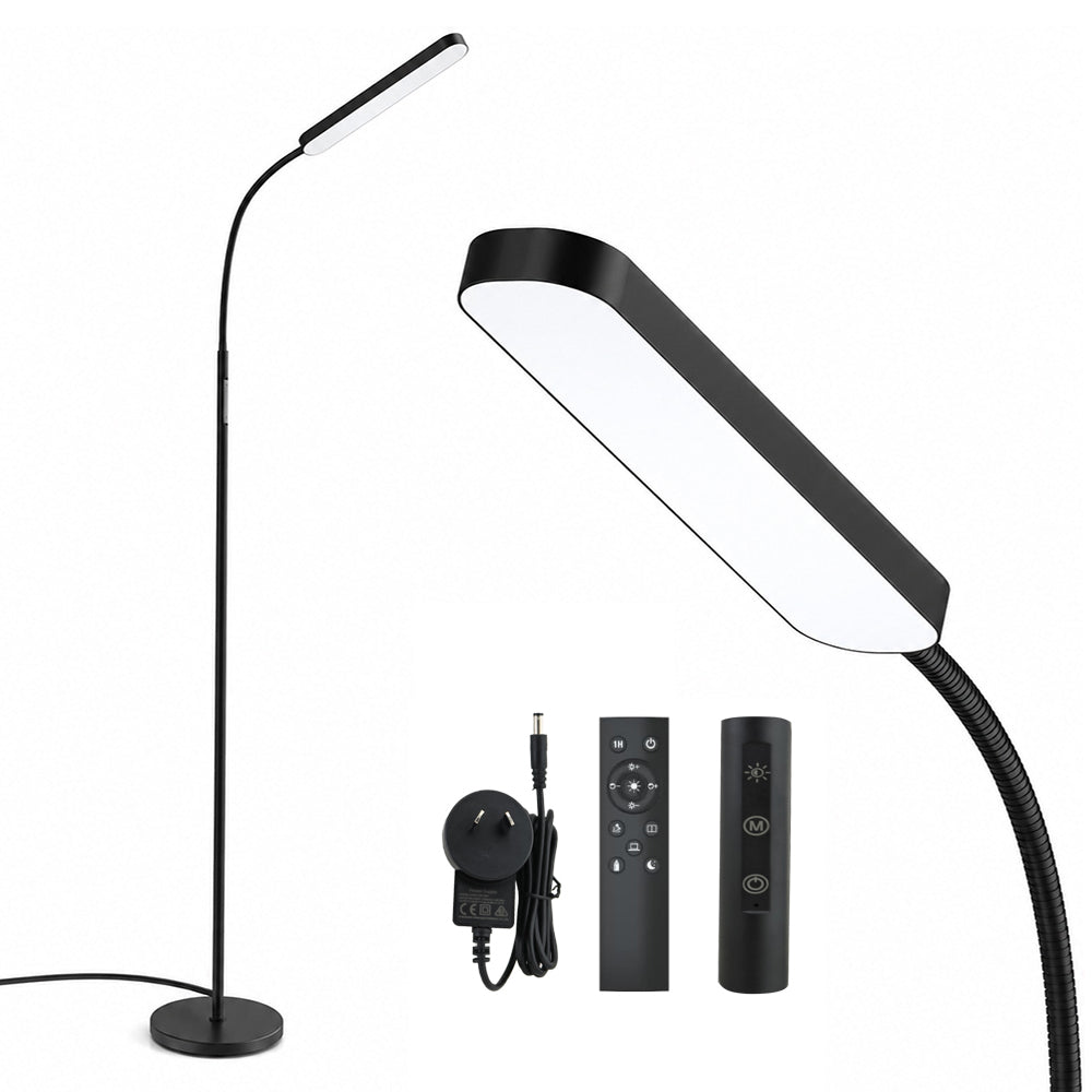 LED Floor Lamp with Remote, Touch Control, Dimmable Light & Adjustable Gooseneck