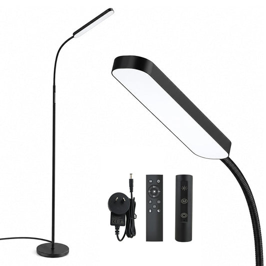 LED Floor Lamp with Remote, Touch Control, Dimmable Light & Adjustable Gooseneck