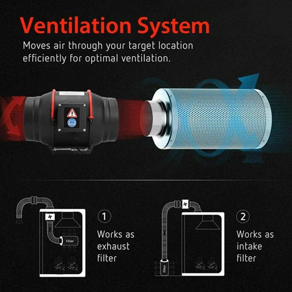 Inline Duct Fan Fan with Controller - 6 Inch