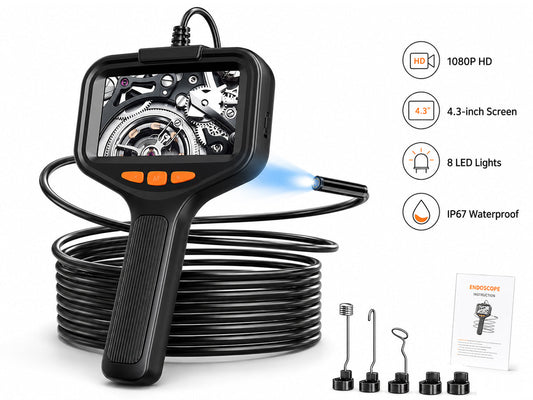 4.3" LCD Full HD Endoscope Handheld Inspection Camera - 2M Cable