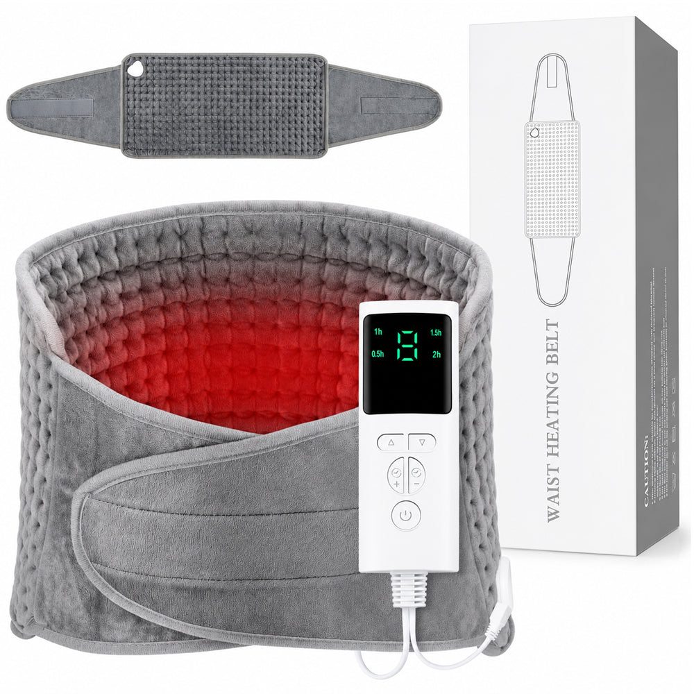 Electric Hot Heated Pad Blanket – Adjustable Heating Pad Belt with 9 Temperatures, 4 Timer Settings and Overheating Protection