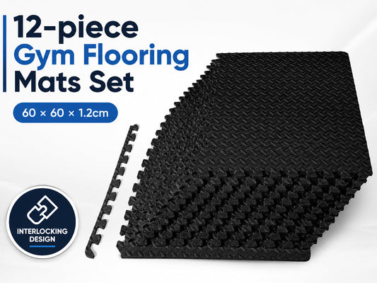 Gym Flooring Mats 12PCS Interlocking Exercise Floor Mats