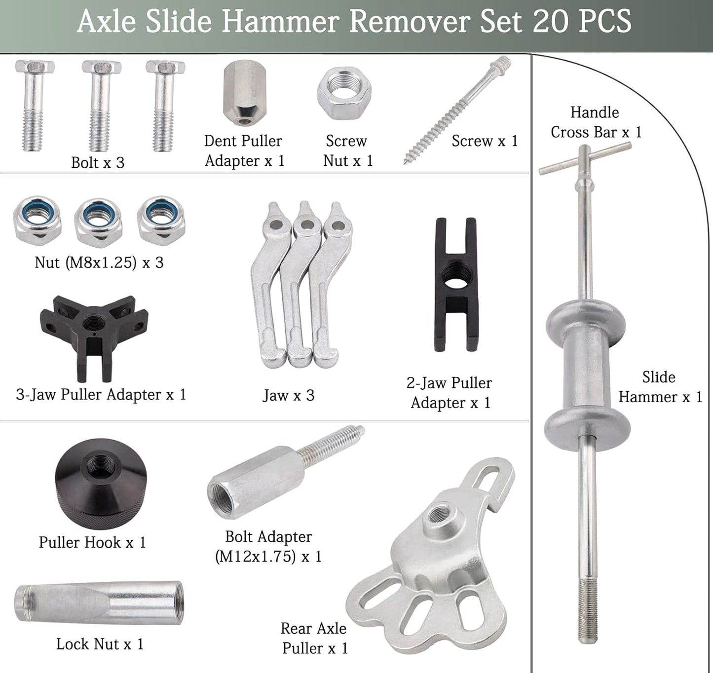 Slide Hammer Dent Puller Tool Kit
