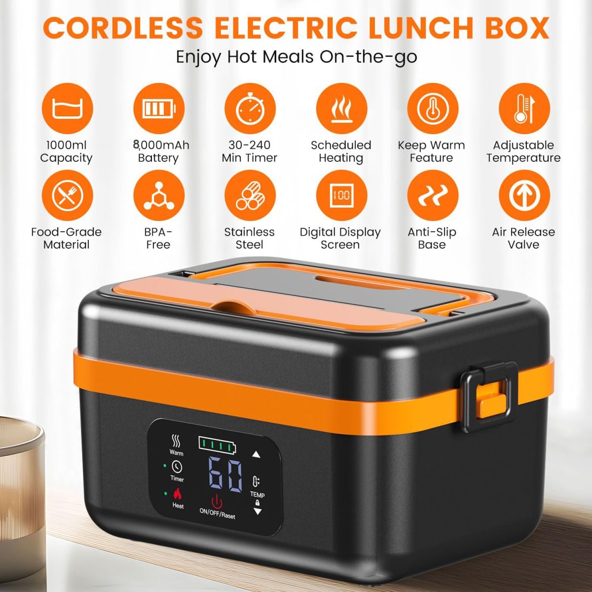 Electric Lunch Box Food Heater Food Warmer 1L