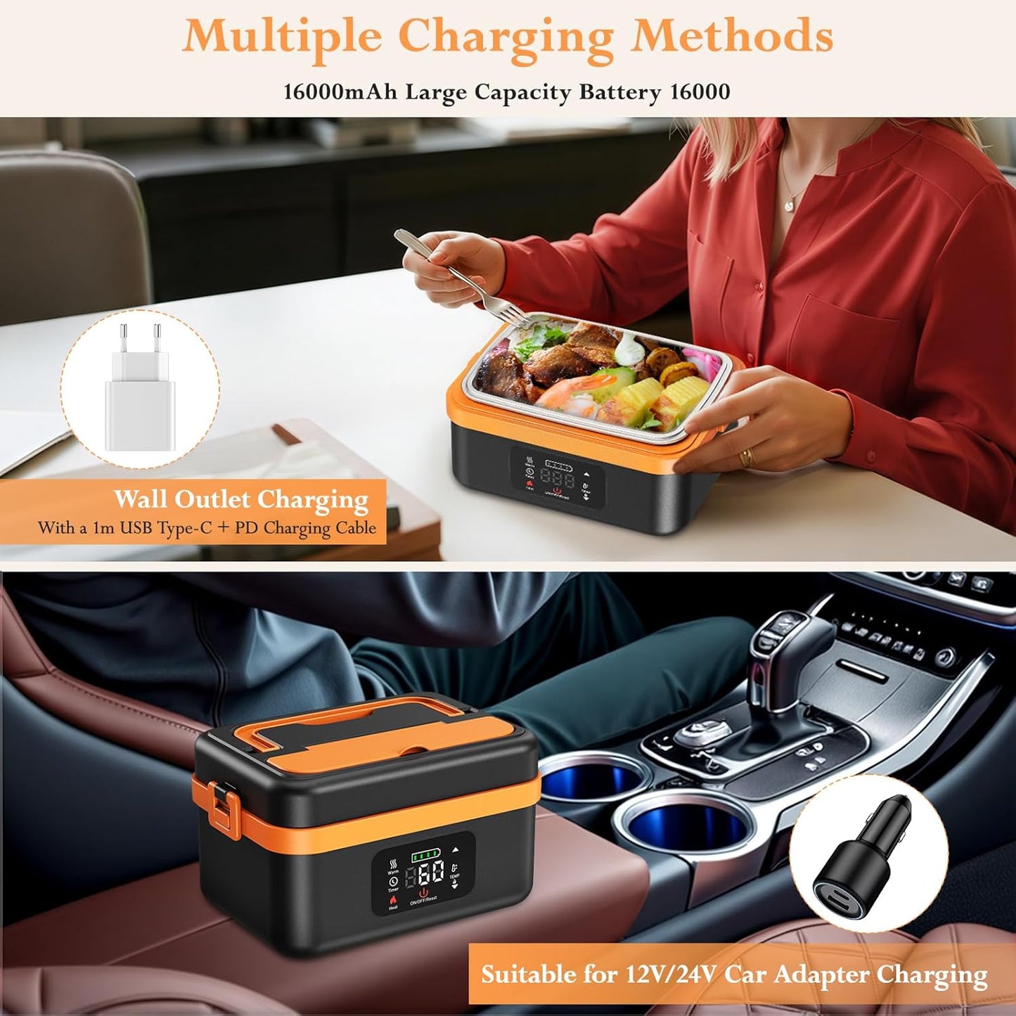 Electric Lunch Box Food Heater Food Warmer 1L