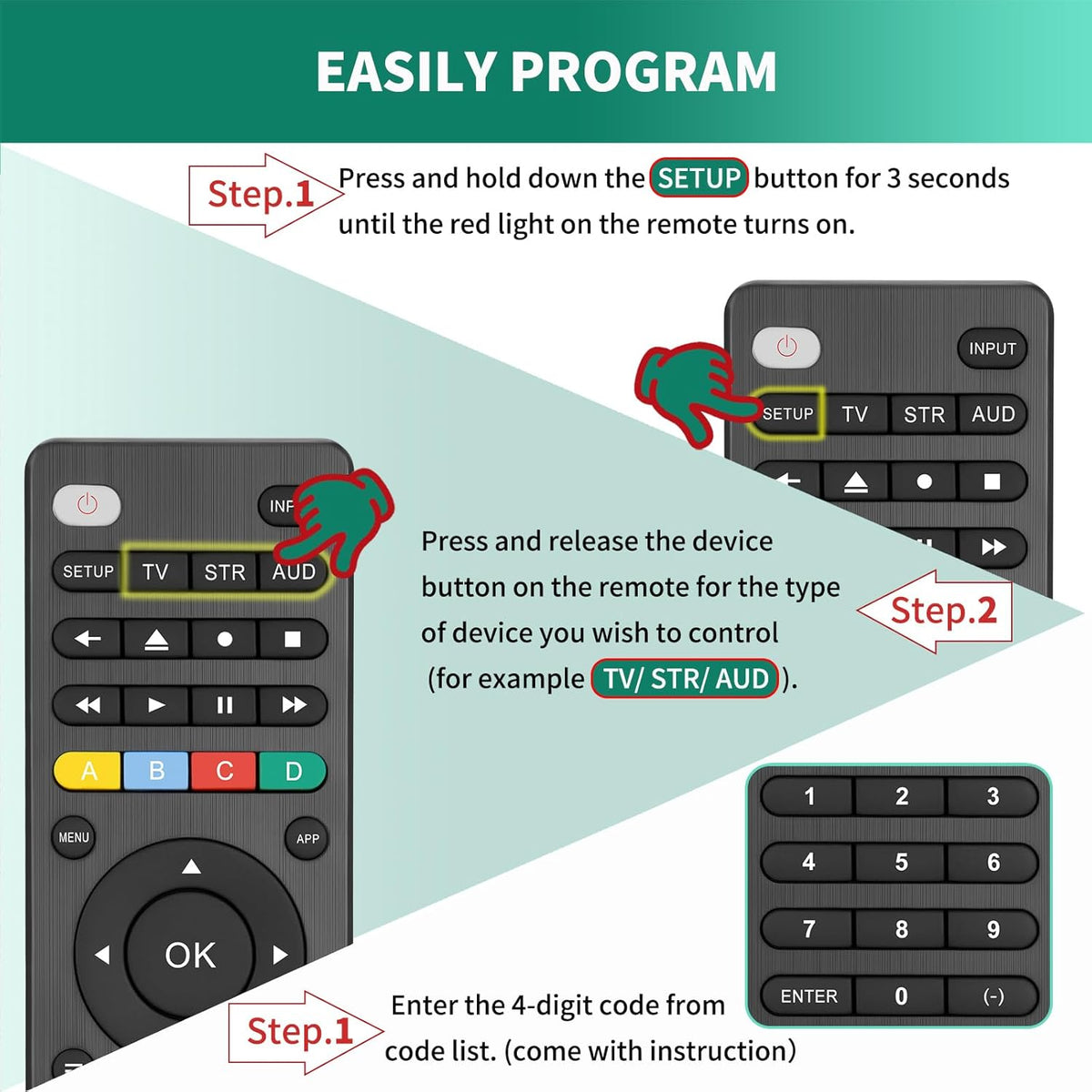 Universal TV Remote – Infrared Replacement Remote for Samsung, LG, TCL, Hisense, Sony, Vizio, Philips and Selected DVD and Blu-Ray Players