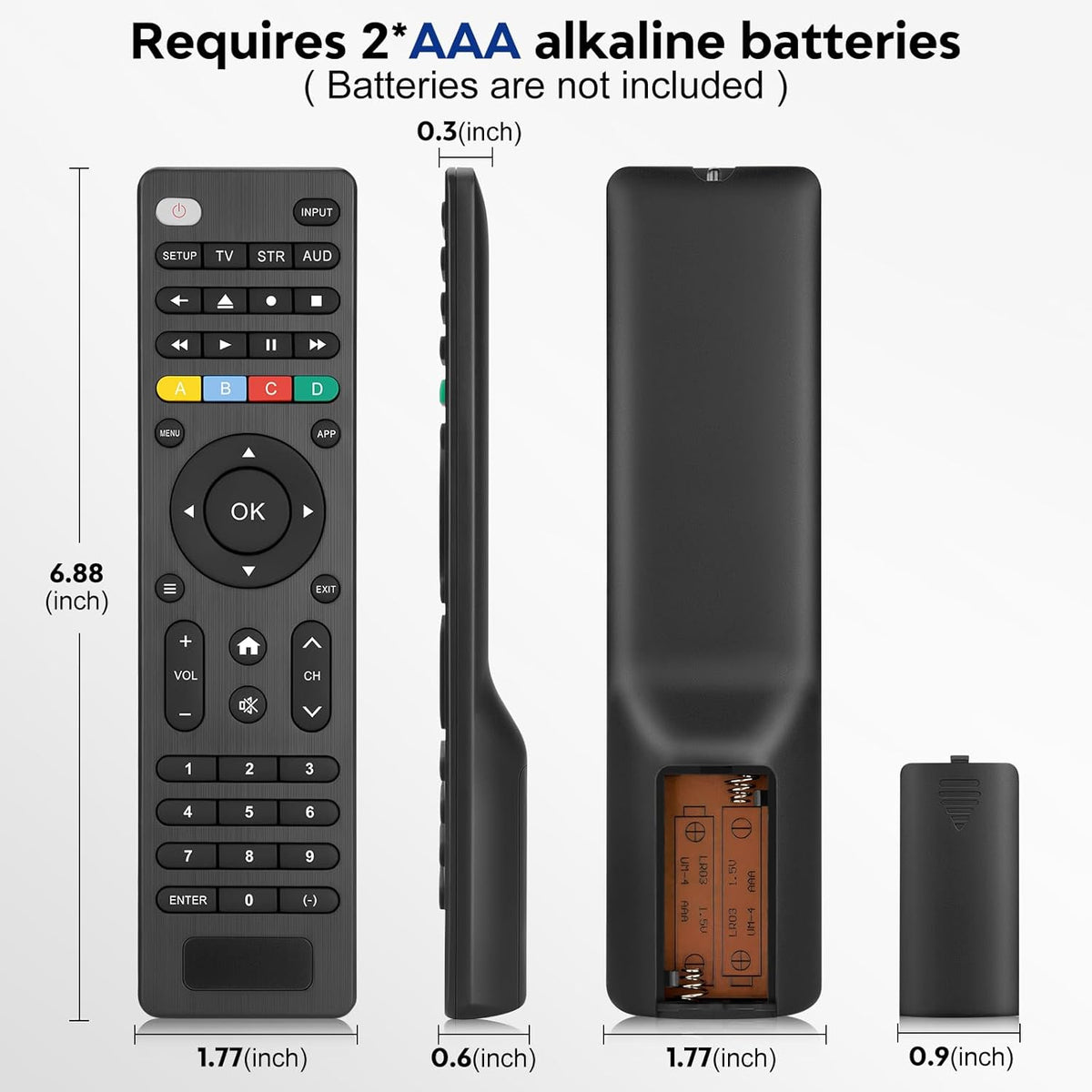 Universal TV Remote – Infrared Replacement Remote for Samsung, LG, TCL, Hisense, Sony, Vizio, Philips and Selected DVD and Blu-Ray Players