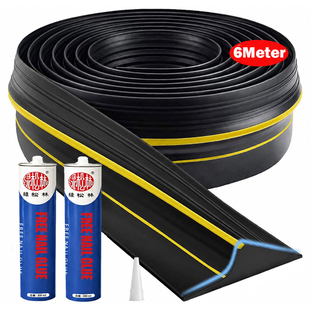 6M Garage Door Seal - Weatherproof Bottom Seal PVC Rubber Garage Door Threshold Seal