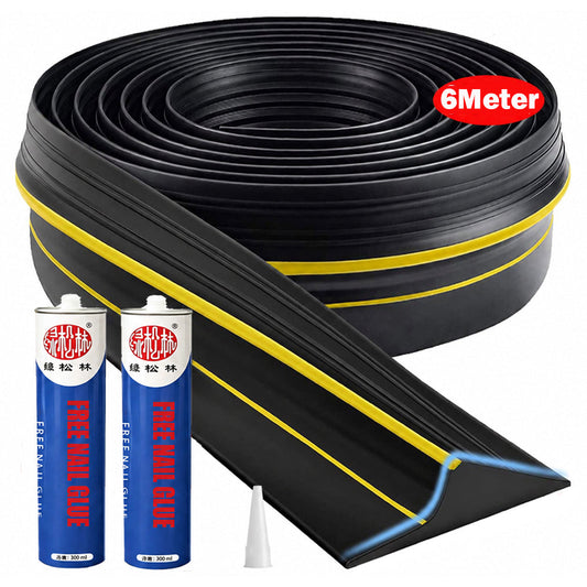 6M Garage Door Seal - Weatherproof Bottom Seal PVC Rubber Garage Door Threshold Seal