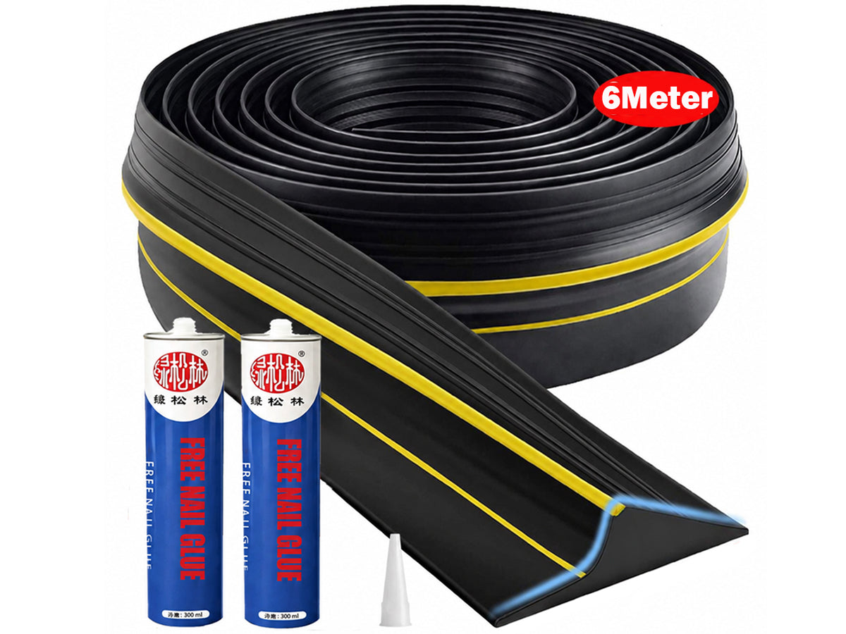 6M Garage Door Seal - Weatherproof Bottom Seal PVC Rubber Garage Door Threshold Seal
