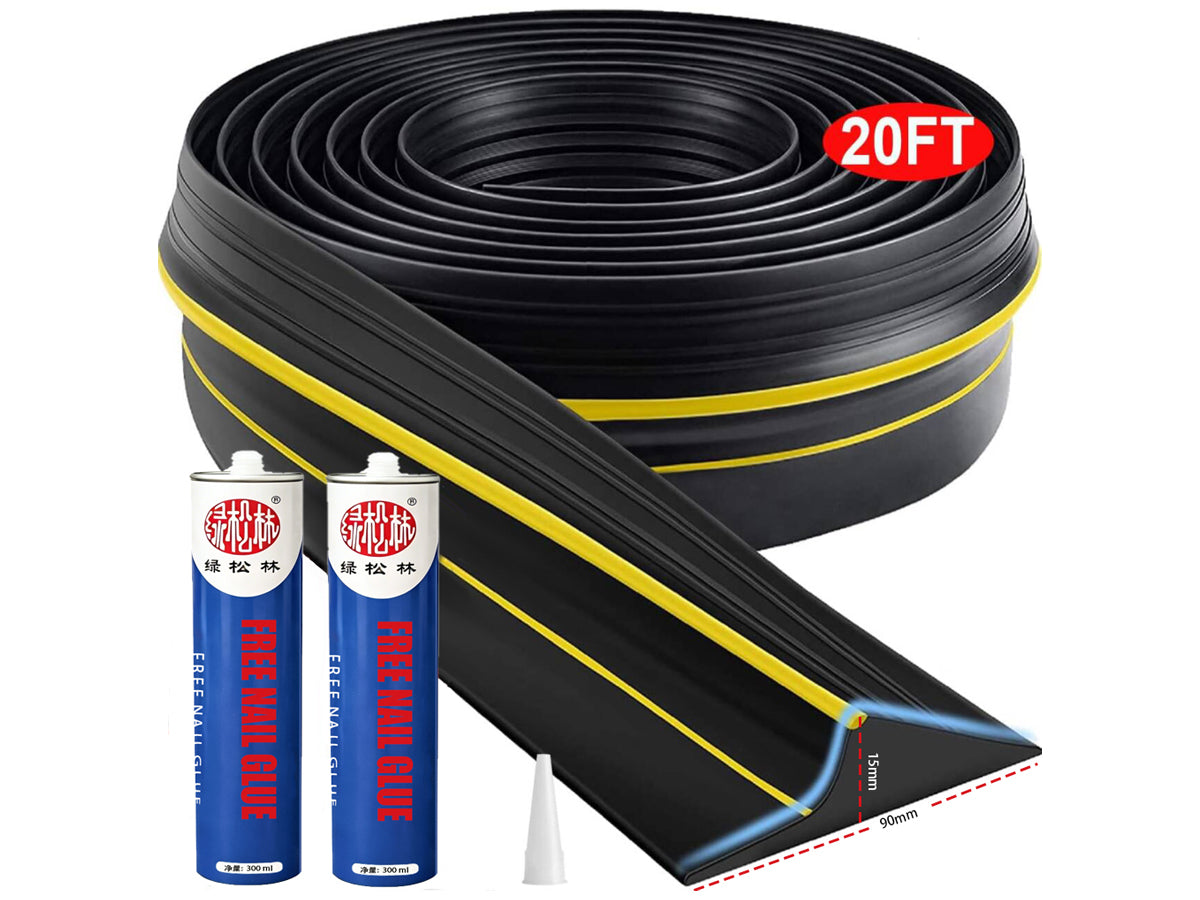 6M Garage Door Seal - Weatherproof Bottom Seal PVC Rubber Garage Door Threshold Seal