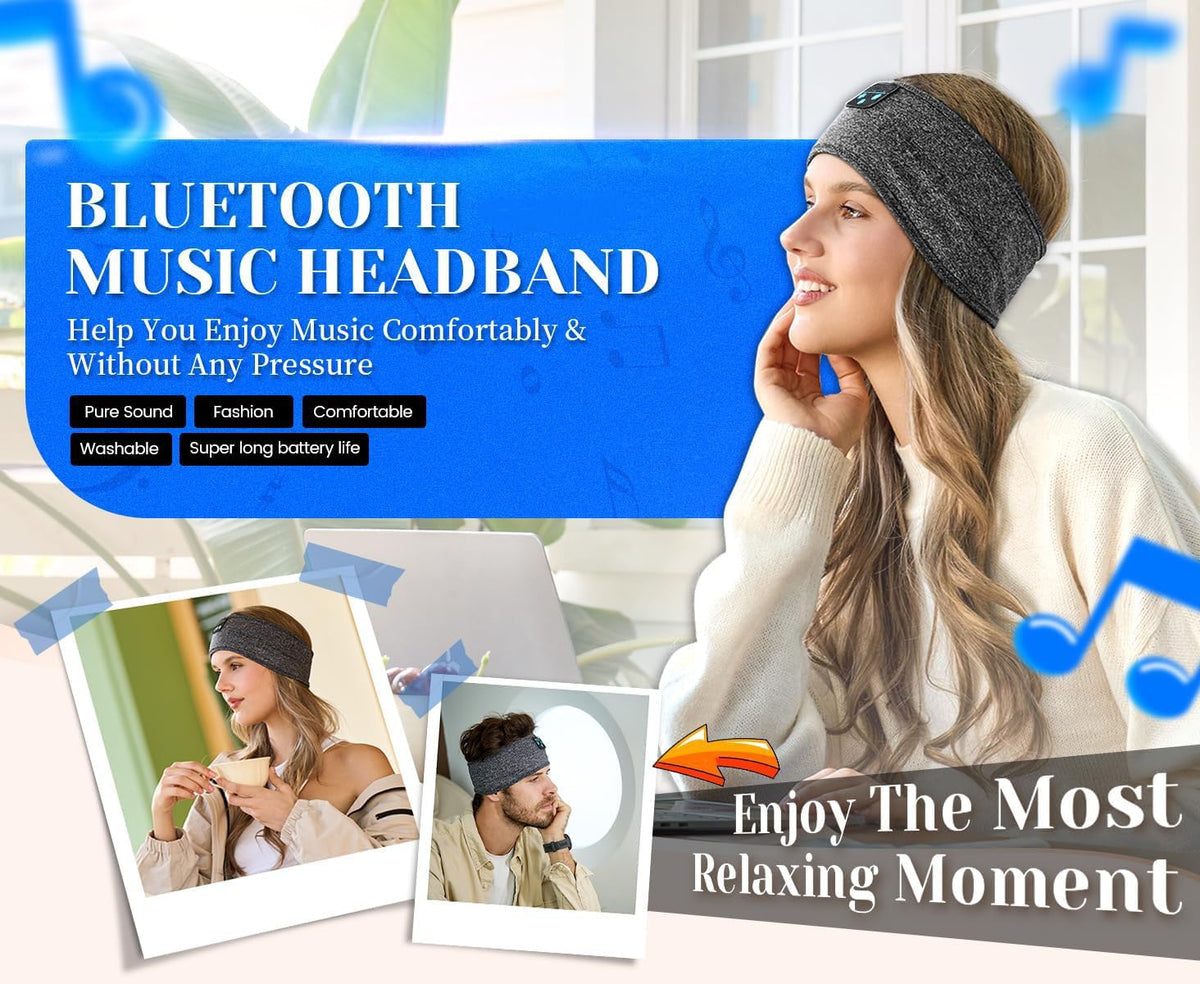 Sports Headband Bluetooth Sleep Headphones Headset