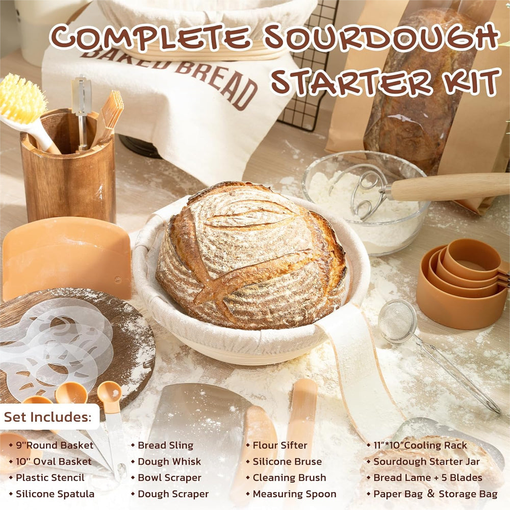 Sourdough Starter Kit with Bread Proofing Basket