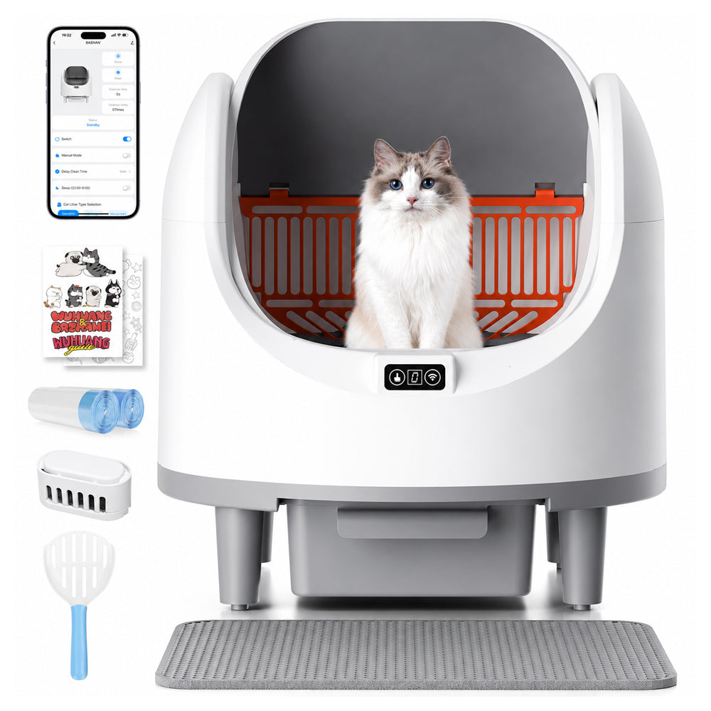 Automatic Cat Litter Box Self-Cleaning Large Smart Cat Litter Box Toilet App Control
