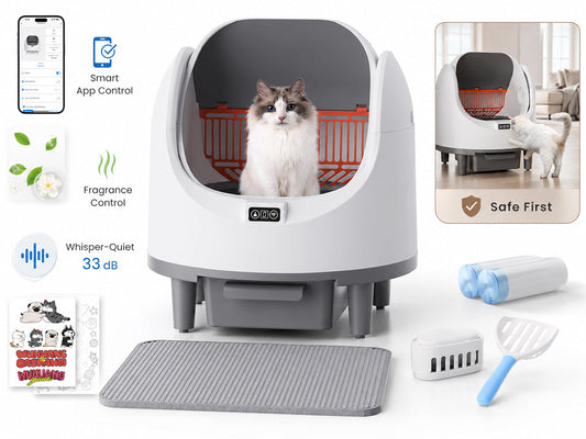 Automatic Cat Litter Box Self-Cleaning Large Smart Cat Litter Box Toilet App Control