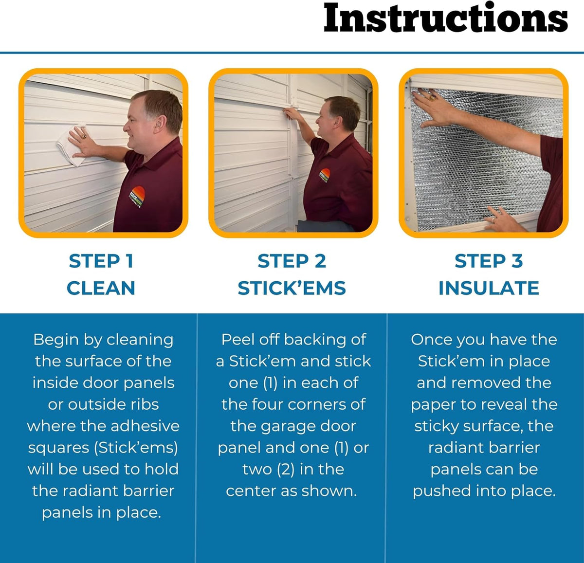Garage Door Insulation DIY Kit –  8-Panel Reflective Insulation for Single Garage Door with Pre-Cut Panels and Adhesive Pads