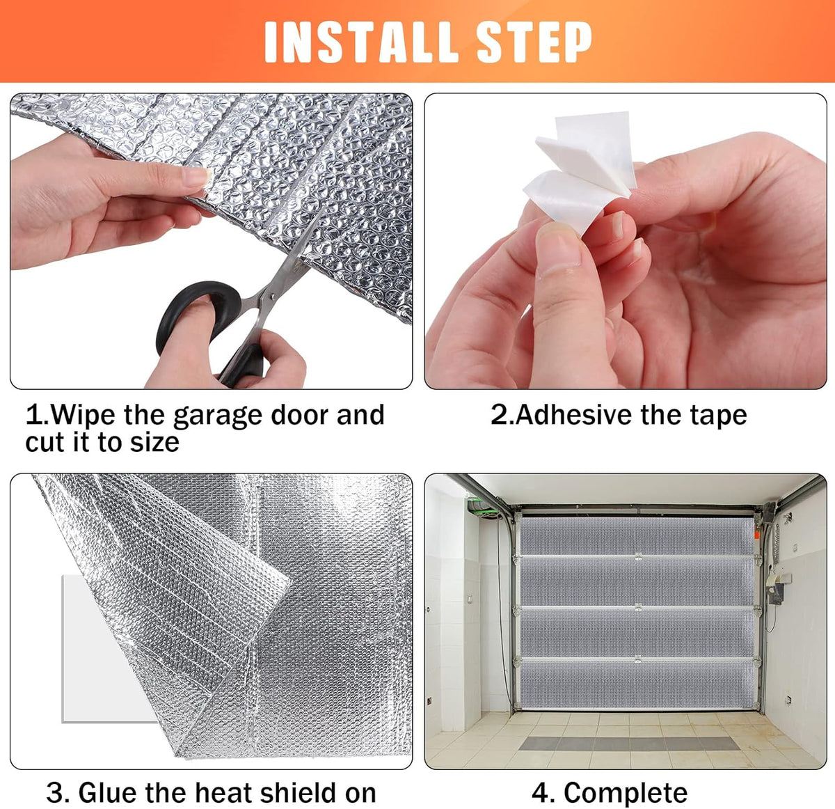 Garage Door Insulation DIY Kit –  8-Panel Reflective Insulation for Single Garage Door with Pre-Cut Panels and Adhesive Pads
