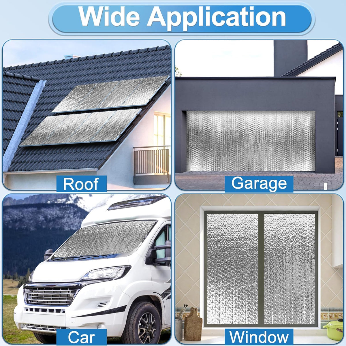 Garage Door Insulation DIY Kit –  8-Panel Reflective Insulation for Single Garage Door with Pre-Cut Panels and Adhesive Pads