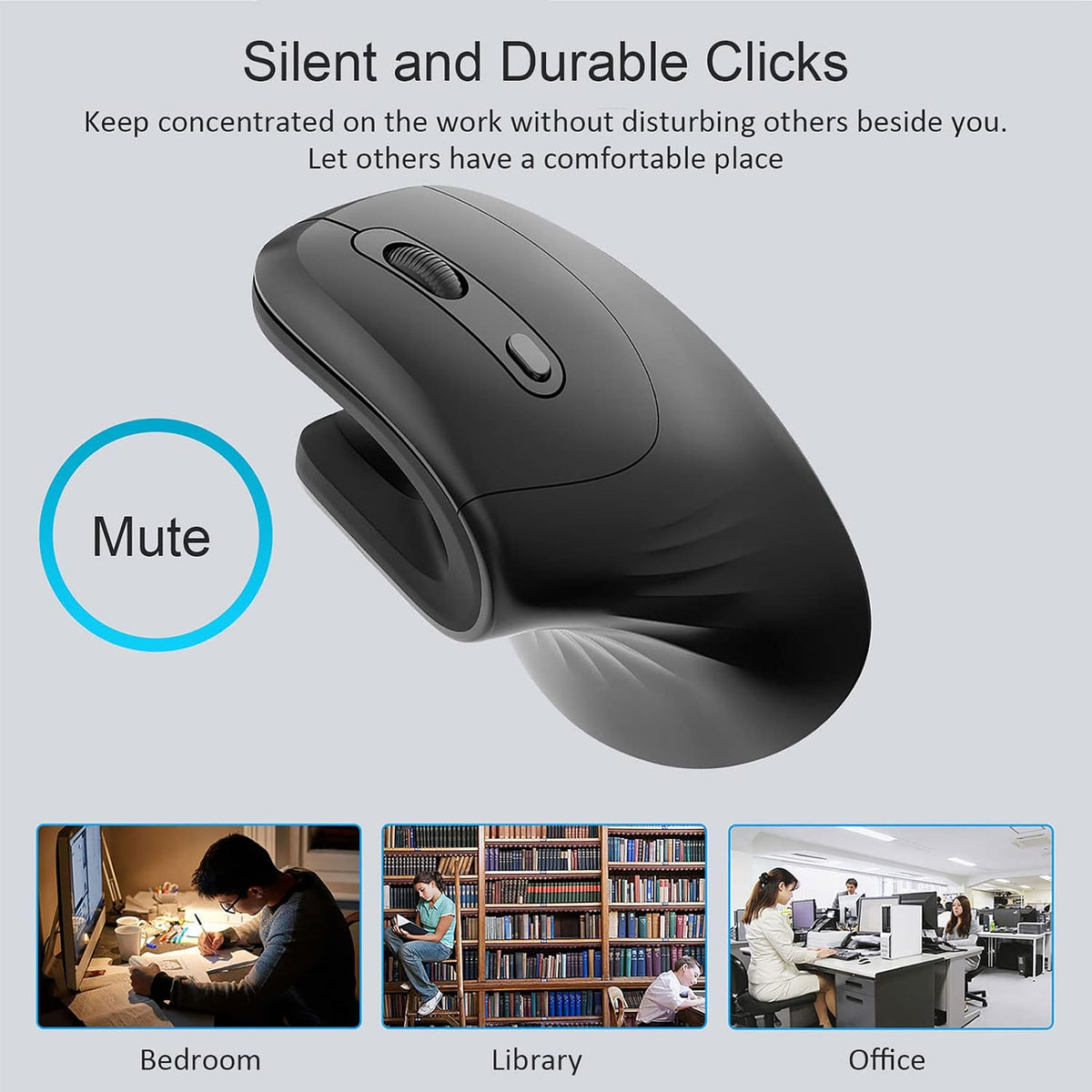 Ergonomic Vertical Mouse 2.4G RGB Wireless Optical Mouse for Computer PC