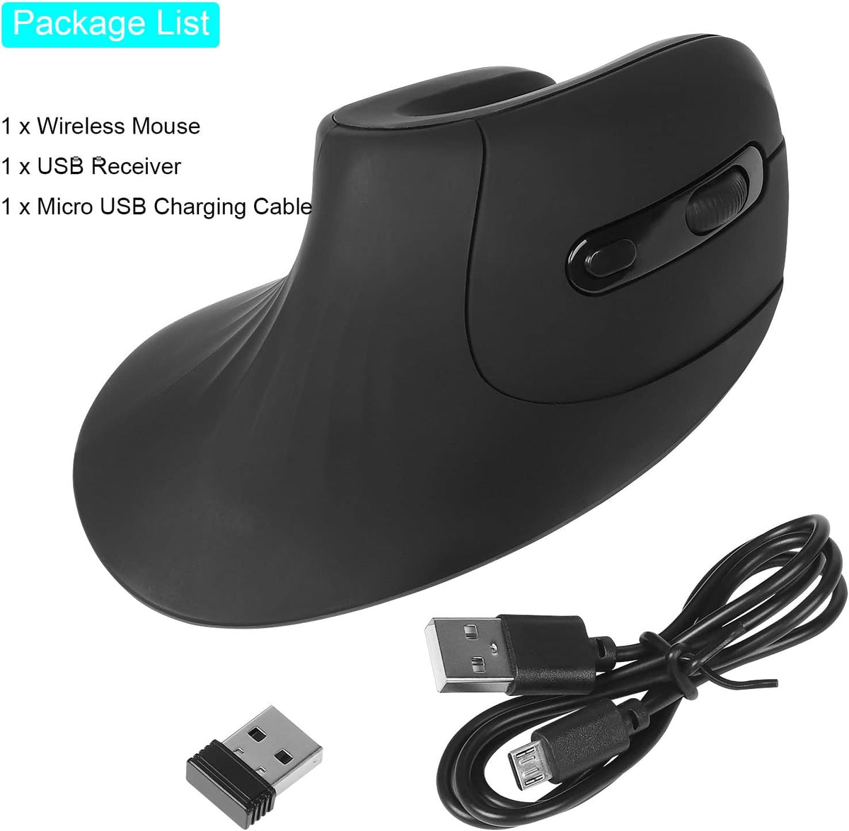 Ergonomic Vertical Mouse 2.4G RGB Wireless Optical Mouse for Computer PC