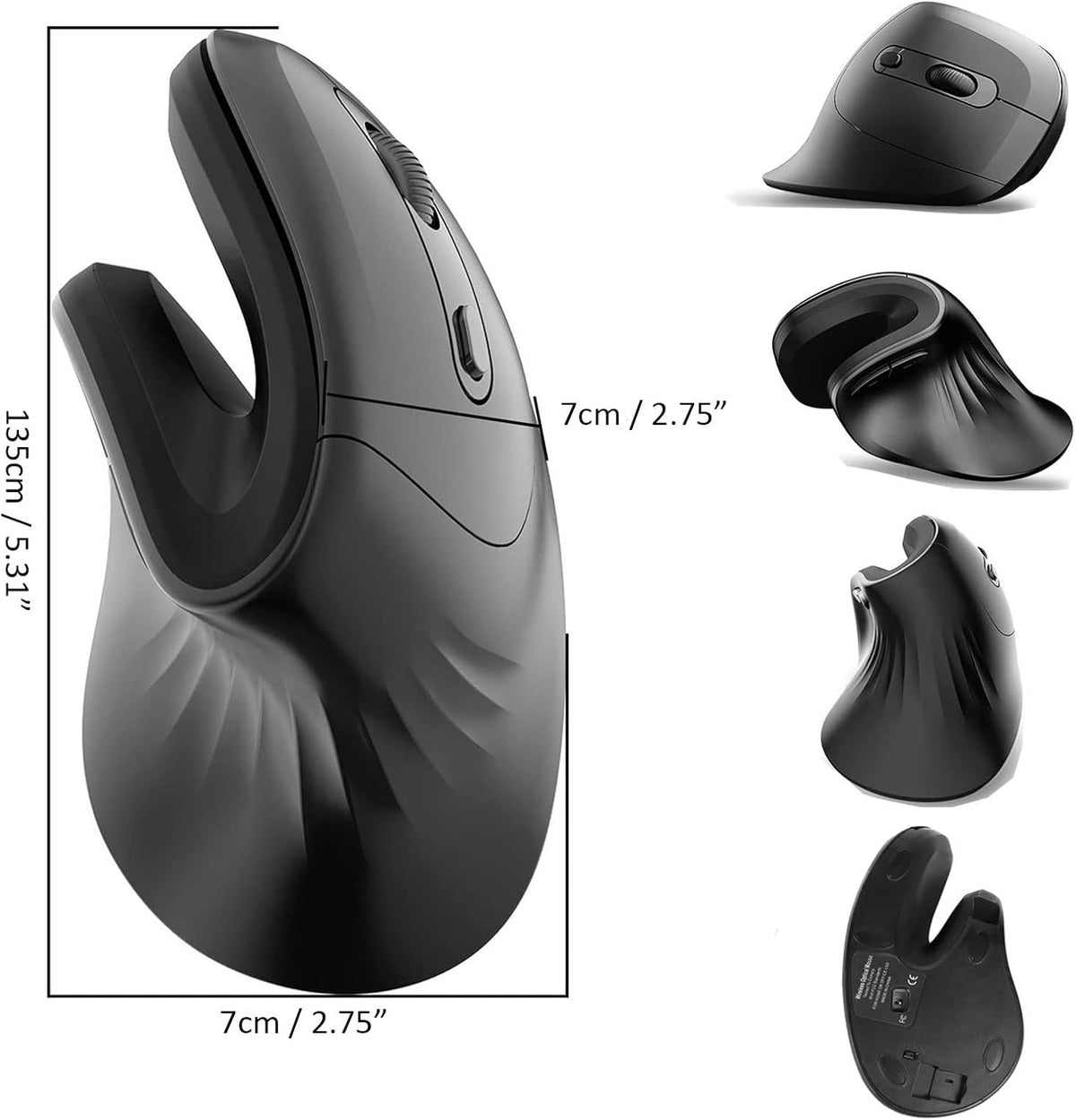 Ergonomic Vertical Mouse 2.4G RGB Wireless Optical Mouse for Computer PC