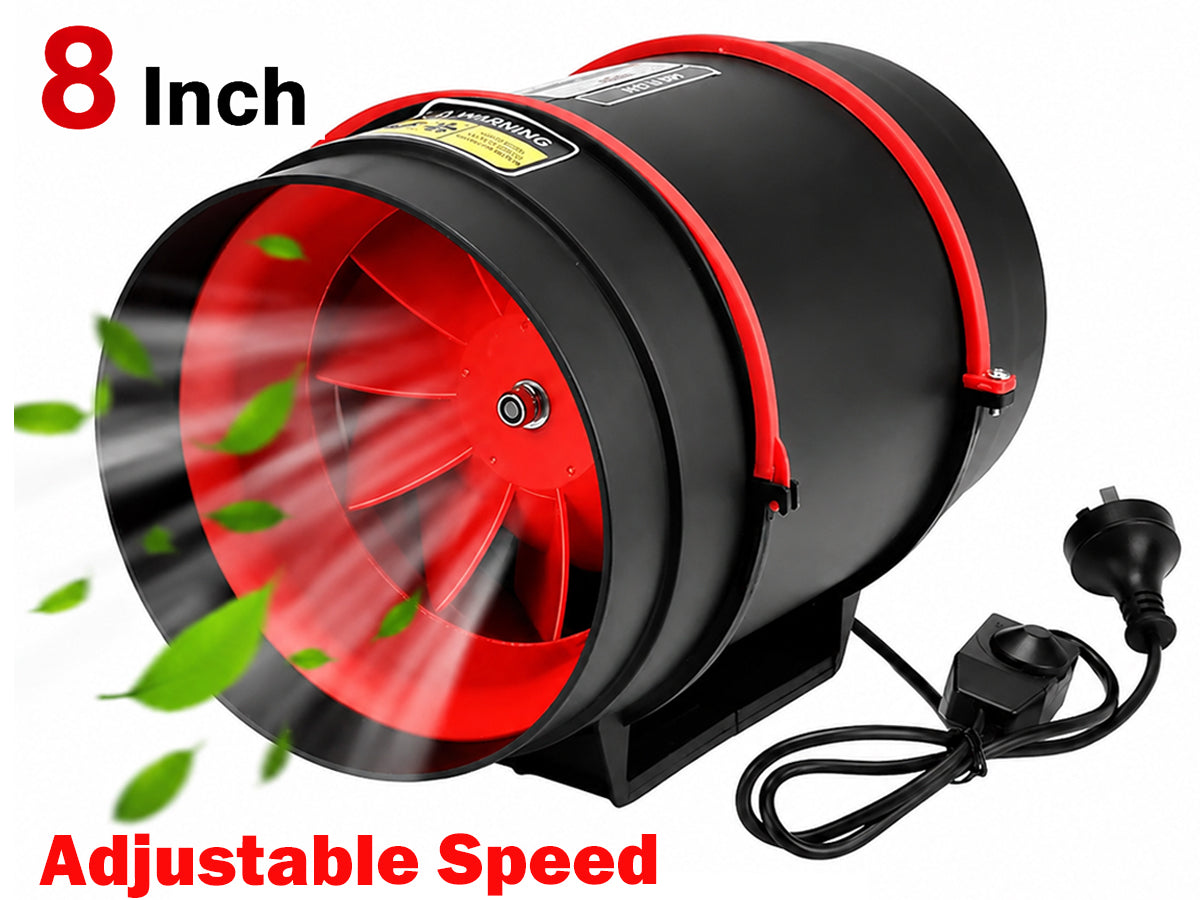 Inline Duct Fan Fan with Controller - 8 Inch