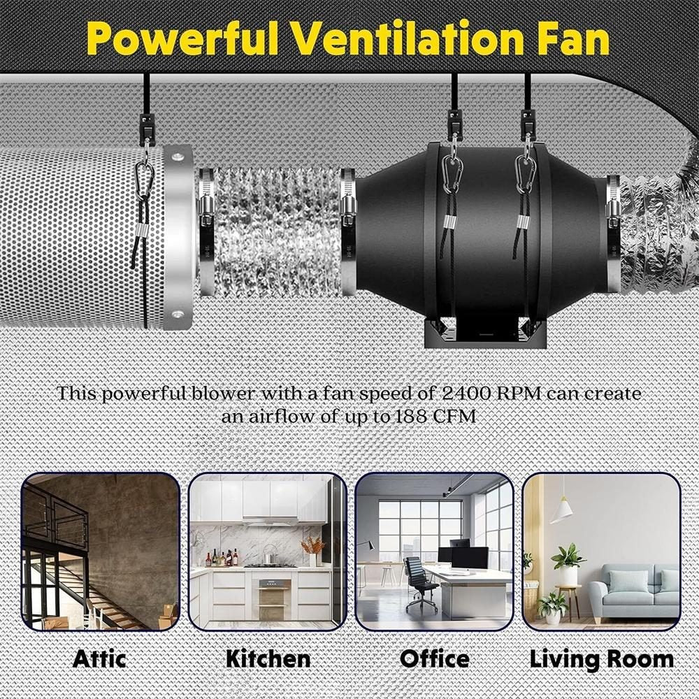 Inline Duct Fan Fan with Controller - 4 Inch