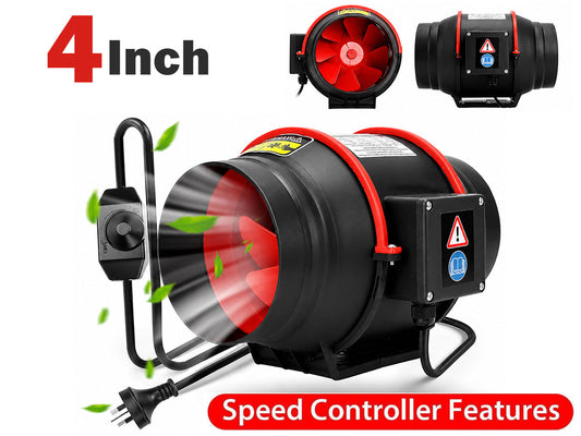Inline Duct Fan Fan with Controller - 4 Inch