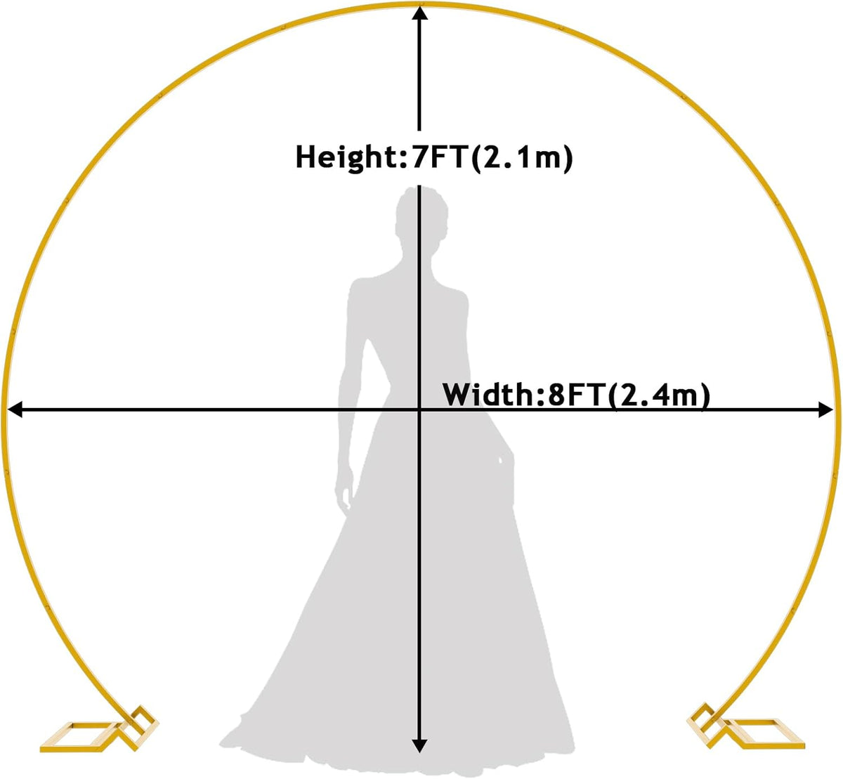 8FT Round Backdrop Stand Wedding Background Decoration Party Flower Balloon Display