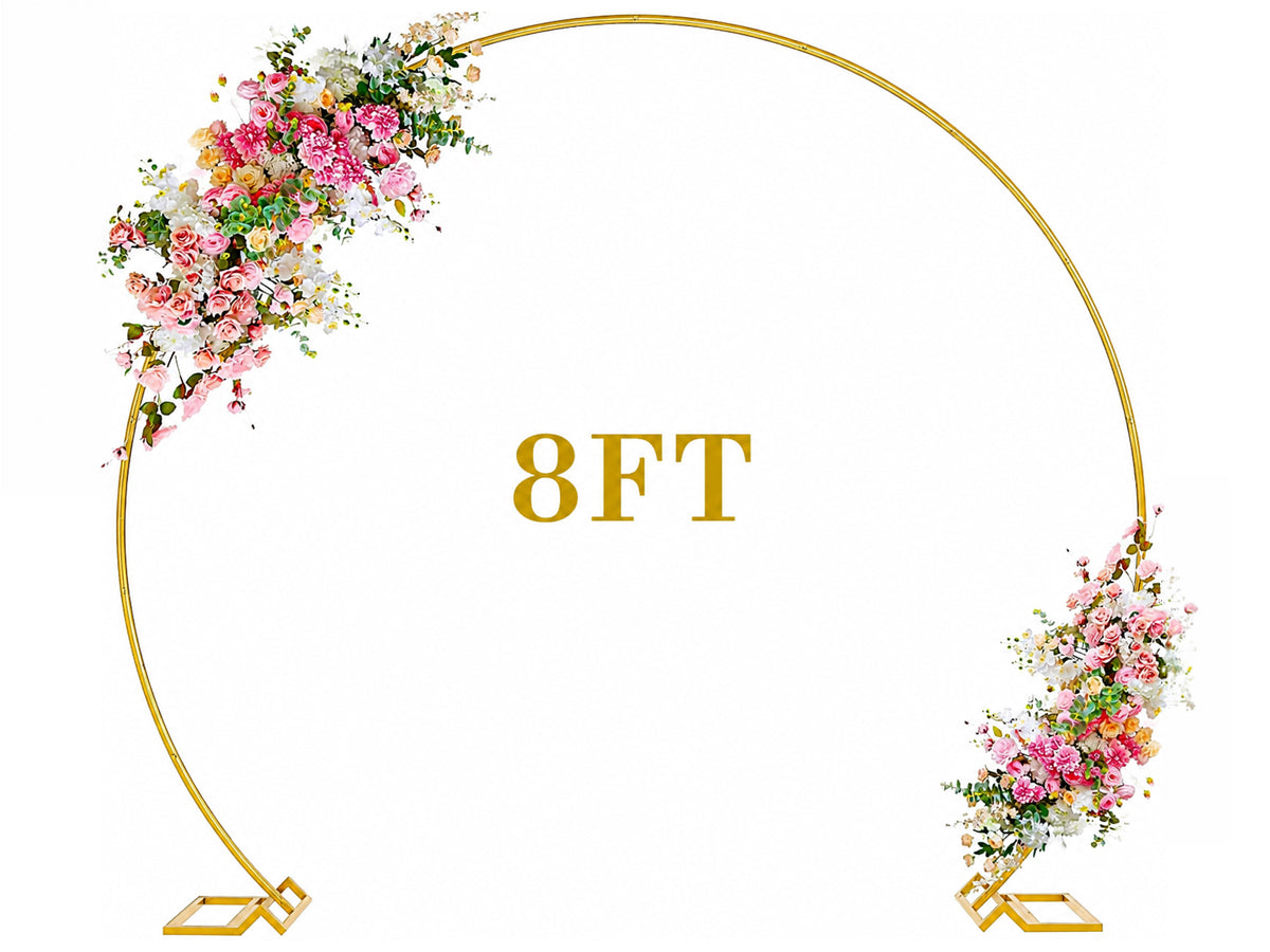 8FT Round Backdrop Stand Wedding Background Decoration Party Flower Balloon Display