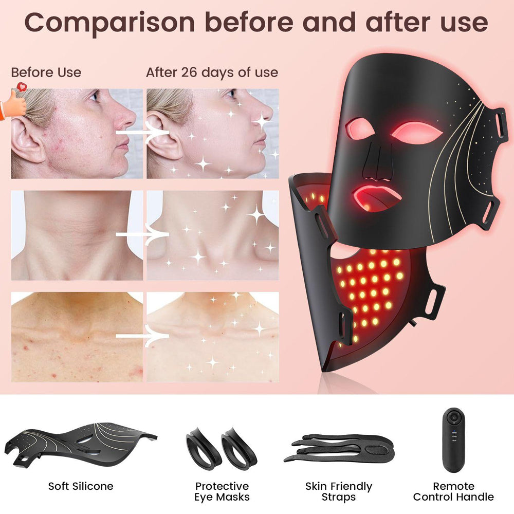 Red Light Therapy Mask – 7-Colour LED Face Mask with 180 Light Beams