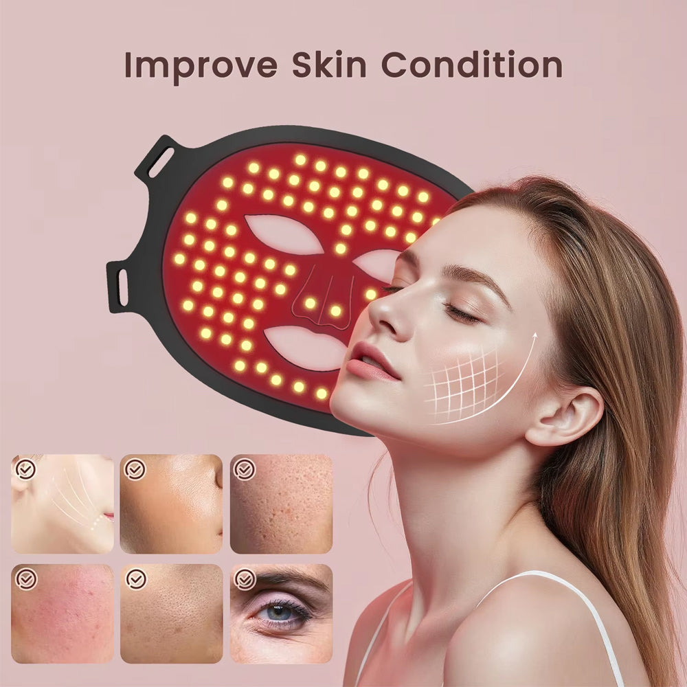 Red Light Therapy Mask – 7-Colour LED Face Mask with 180 Light Beams
