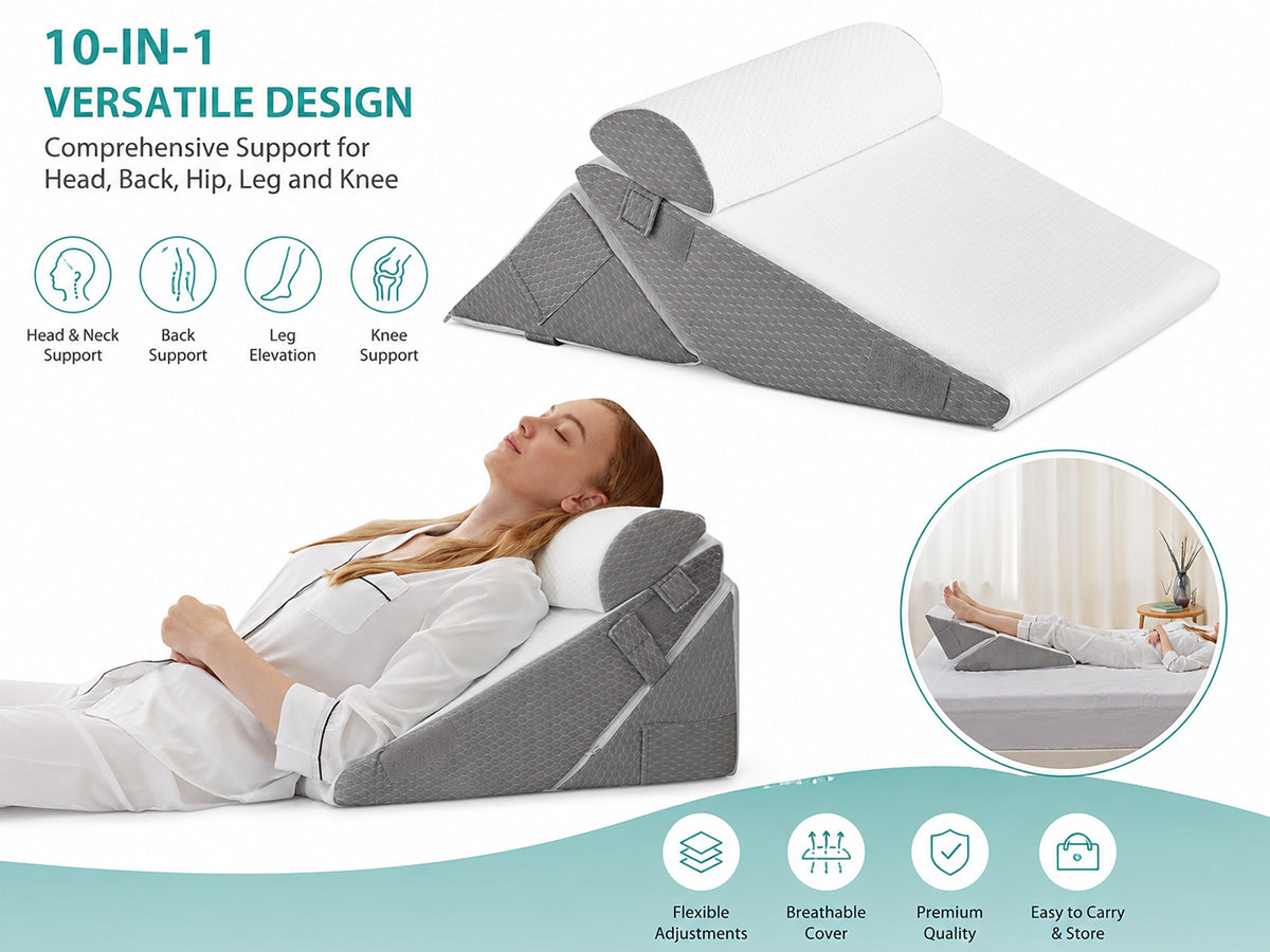 3Pcs Wedge Pillow Set for After Surgery Bed Wedge Pillow for GERD Snoring