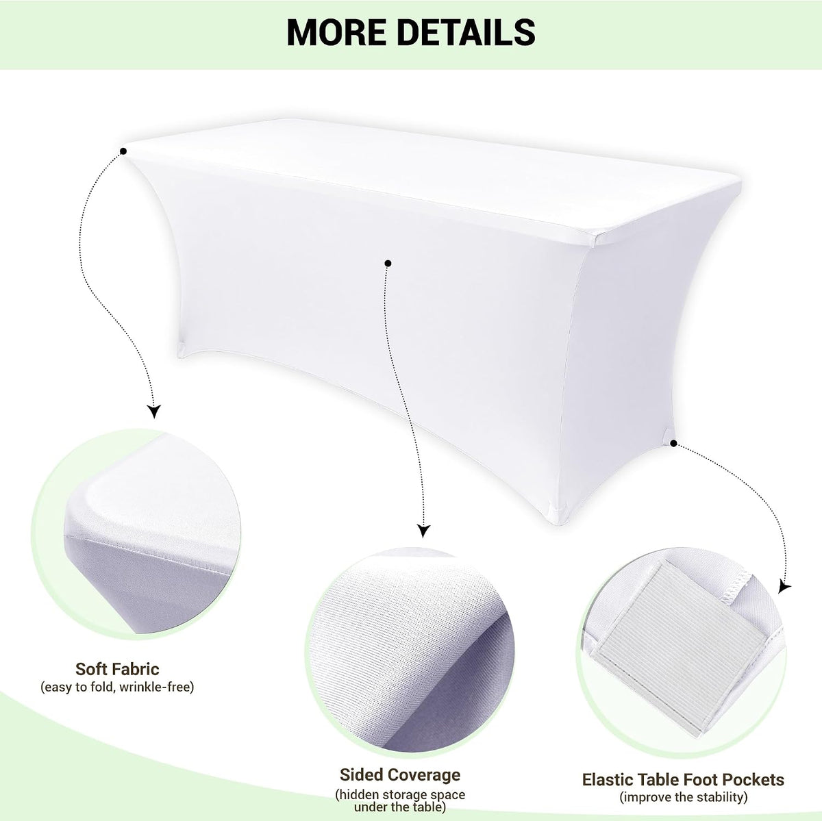 Table Cover Table Cloth white 6ft